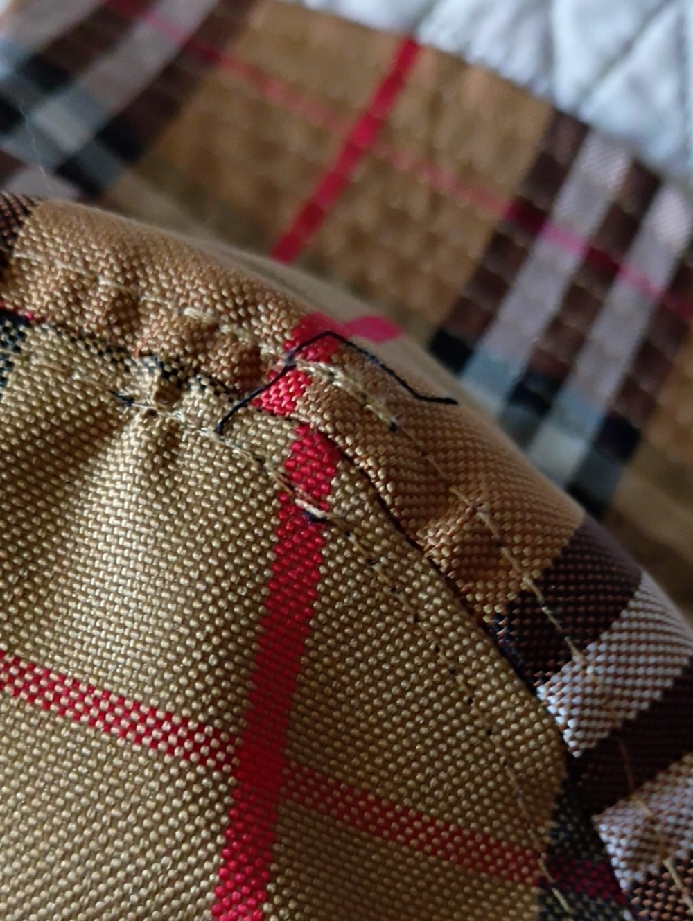 Designer Inspired Style Tan Plaid Bucket Hat - Picture 6 of 7